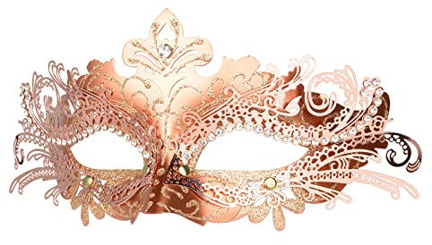 Hoshin Masquerade Mask, Mardi Gras Deecorations Venetian Masks for Womens (Rose Gold)