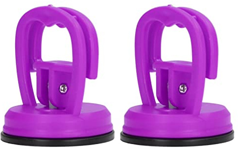 Heavy Duty Sugkoppar Dent Drager Sugkopp Reparationsverktyg, 2ST Enhandsspänne Sugkoppslyftare för keramiska plattor Bil Skal Telefon Demontering(Purple)
