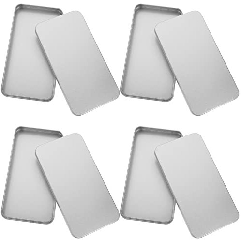 Cabilock 4stücke Teiliges Tragbaren Metallboxen Aufbewahrung Von Handy-displayschutzfolien Für Schutz Organisation Von Smartphone-zubehör Silber