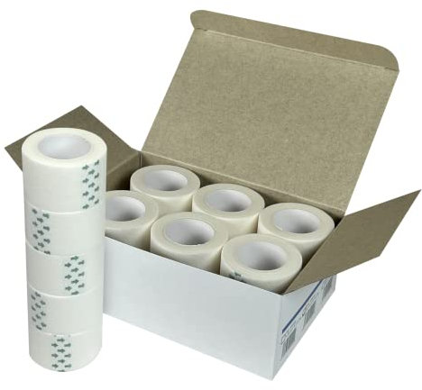 Esparadrapo Quirúrgico de Primeros Auxilios 2,5 cm x 9,1 m | 12 unidades | Esparadrapo de Papel