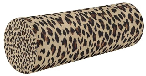 GUIJI Leopard Print Bolster Pillow, Round Pillow for Bed with Removable Washable Cover, Cylinder Pillows for Head, Neck, Back and Legs Cervical Neck Pillow Sleeping 5.5 x 17 Inch