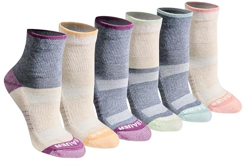Eddie Bauer Women's Dura Dri Moisture Control 6-Pair Quarter Socks, Oatmeal Assorted (6 Pairs), Medium