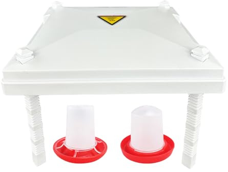 PAIDUOJI Chick Brooder Heizung mit Feeder und Trinker, höhenverstellbar, Brutplatte