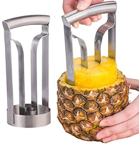 Stainless Steel Pineapple Corer, Pineapple Slicer Fruit Core Remover Pineapple Core Remover Tool Pineapple Cutter Corer Fruit Slicer Kitchen Tool for Core Removal, M