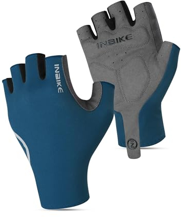 INBIKE Guantes Ciclismo Corto Frescos Verano Guantes MTB Hombre Mujer Unisexo Ligeros Transpirables Secado Rápido Antideslizante Guantes Gym Deprotes Negro Rosa Verde Navy 203