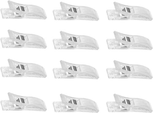 Rosojodg 12 Clear Plastic Clips for No Drill Blinds, Temporary Cordless Black Out Pleated Shades Window Treatments