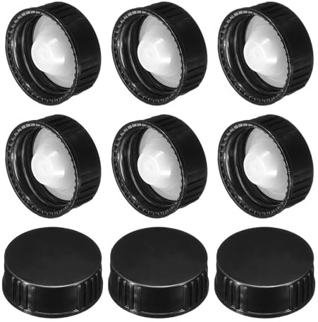 PATIKIL 28mm Phenolic Resin Cover, 36pcs Poly Seal Screw Cap Growler Cap Phenolic Cover Thread for 28-400 Glass Beer Brewing Bottles Gallon Growler Gallon Jug, Black