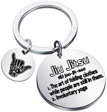 KUIYAI Llavero brasileño Jiu-Jitsu regalo BJJ para amantes del Jiu-Jitsu, jugador, entrenador, regalo deportivo de combate