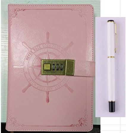 Kesote Tagebuch mit Schloss Notizbuch A5 Liniert Tagebuch für Mädchen Erwachsene Journal mit Stift Passwort Buch Rosa, 210 Seiten
