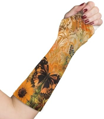 Uorisanigo Arm Cast Sleeves Stretch Fabric Plaster Cast Cover for Arm Retro Butterfly Cast Cover for Kids Girls Soft Cast Cover Anti Scratch for Arm Hand Protectors and Decortion