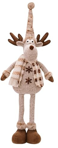 Generic Gnomo di Natale regolabile, grande nana di renna, peluche con gambe allungabili, decorazione natalizia e dormitorio invernale Qmz860 (C, 48 x 19 cm)