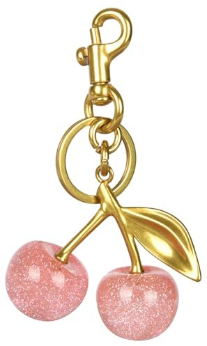 HOTUT Kirsch Anhänger für taschen, Schlüsselanhänger Kirsch Taschenanhänger, Kirsch Bag Charm, für modischer Taschen, handtaschen,Schlüssel-Accessoire (Rosa Kirsch)