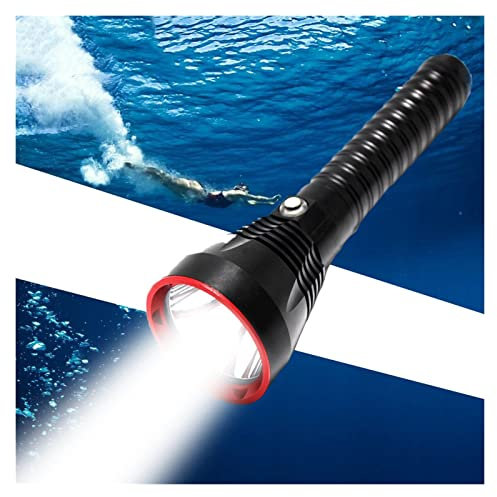 MQDLJSE Linterna de Buceo Linterna de Buceo XHP70.2 Linterna LED de luz Amarilla/Blanca de 6000 lúmenes Linterna táctica Lámpara subacuática Impermeable Lámpara subacuática Impermeable (lu