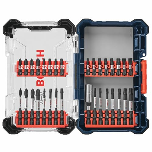 BOSCH SDMSD32-32 pc. Driven Impact Screwdriving Custom Case Set | Impact-Rated Accessories | Precision Fit Tips | Organized Storage Case | Versatile Fastening Applications