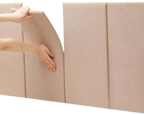 KUANGGE Panneaux muraux rembourrés, Coussins décoratifs muraux en Similicuir, Panneaux muraux rembourrés de Couleur Unie, revêtement Mural Autocollant pour tête de lit, Chambre, Salle de Jeux, studi