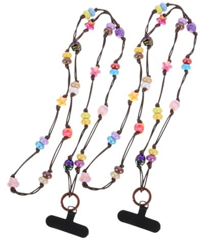 VILLCASE 2stücke Perlen-umhängeband Für Handys Universeller Handyhalter Kette Umhängeband Für Handys