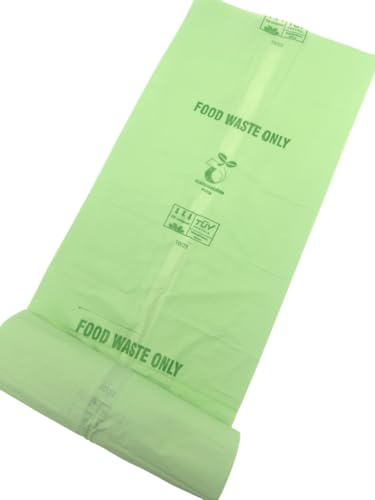 SAI-PAC 10L Compostable Biodegradable Bin Liners – 20 Bags x 5 Rolls (Pack of 5), EN 13432 Certified Caddy Bags for Kitchen Food Waste, Trash & Household Use