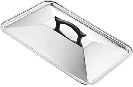 CIYODO Tapa De Olla Rectangular Antisalpicaduras De Acero Inoxidable 35x26 Cm Para Cocina Hogar y Restaurante, Retiene Vapor y Mantiene Alimentos Calientes, Utensilio De Cocina Imprescindible