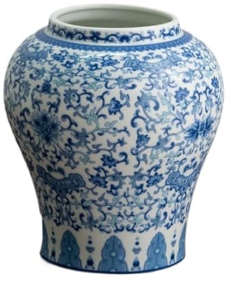 Barattolo di barattolo zero vaso di stoccaggio vaso decorativo in ceramico con cassa di casco del tema di coperchio vasi di porcellana antichi barattoli decorativi blu e bianchi vasi decorativi