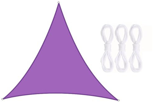 SLDAGe Impermeabile Tenda Vela Triangolare Blocca i 95% dei Raggi UV, Tenda Parasole Balcone Antistrappo, Tenda da Sole per Esterno Triangolare, Tenda Vela Ombreggiante Violetta,A,6X6X6m