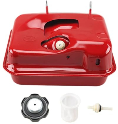 Milageto Serbatoio carburante Serbatoio gas con tappo Contenitore carburante di ricambio per tosaerba portatile per barca Mini Tiller Gx390 Pompa acqua, Rosso