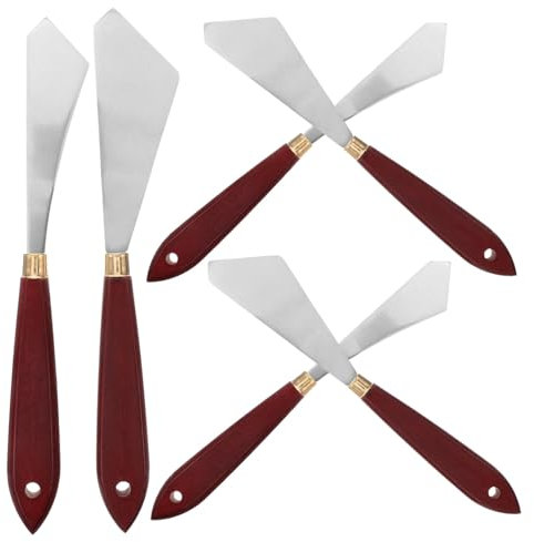 Angoily 2 Sätze Ölfarbe Schaber Malerei Spachtel Strukturierte Farbe Versorgung Farbe Mischen Werkzeug Holz 6 Stück * 2
