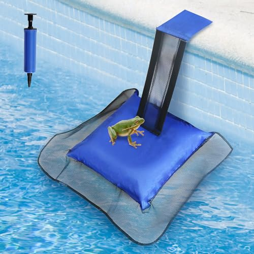 Ausstiegshilfe Pool für Tiere, dellyy Pool Ausstiegshilfe Tiere, Schwimmende Rampe Rettungen, Tierrampe Kleintier Swimming Fluchtrampe (Square, Blue,1 stück)