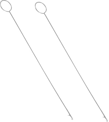 Gatuida 2pcs Stainless Steel Loop Turner Hooks Long Latch End Sewing Tools for Turning Bias Tubing Button String Belts DIY Knitting and Craft Accessories