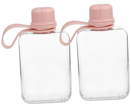 Toddmomy 2 Pièces Bouteille Plate Étanche pour Sport et Voyage Flasque Fine Portable avec Confortable Design Compact pour à Main et Poche Lot