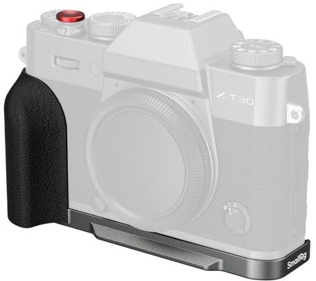 SMALLRIG X-T30 III/X-T30 II/X-T30 L-format grepp för FUJIFILM, inbyggd snabbkopplingsplatta för Arca, 1/4-20 hål, lätt ergonomiskt silikongrepp, avtryckarknapp, antracitgrå silver - 5665