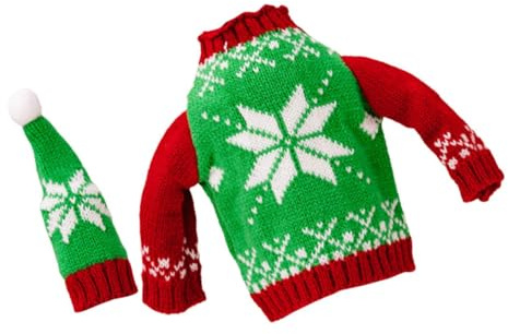 Garneck Housse de Bouteille pour Noël Décor de Table Vêtements pour Bouteille de Vin Accessoires pour Fête de Noël