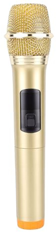 VBESTLIFE Microfono Wireless, Microfonico Portatile Senza Fili con Ricevitore USB 2.4G, Include un Adattatore da 6,35 a 3,5 Mm, per Karaoke, Canto, Feste, Matrimoni