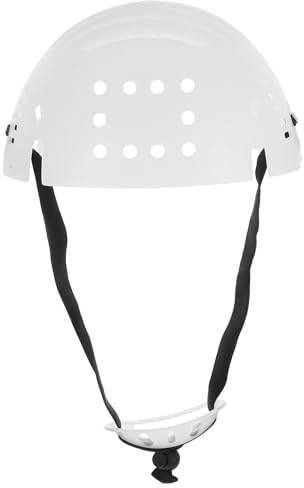 Lurrose Bump Cap Insert with Pe Hard Shell and Universal Chin Strap, White Safety Helmet Liner for Baseball Caps, Hard Hat Accessory for Head Protection in Industrial and Sports Use