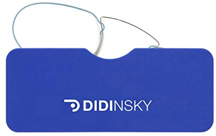 DIDINSKY läsglasögon för män och kvinnor genomskinliga. Kompakta, lätta kantlösa glasögon. Glasögonbågar för kvinnor och män. Retroläshjälp. 4 färger och 5 graderingar – LOUVRE, blå, 2.5