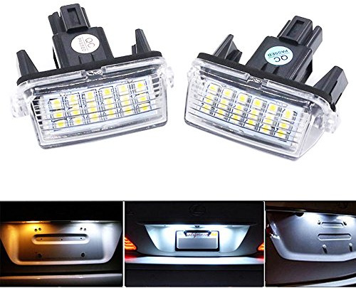 PolarLander 2Pcs Car LED matrícula Enciende 12V SMD3528 Number Plate Lamp para Corolla Yaris Camry 12-15 Auris Vios Hybrid