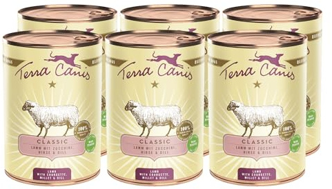 Terra Canis Lamm mit Zucchini & Hirse, Classic Nassfutter für Hunde, 6x400g | 100% Lebensmittelqualität aller Rohstoffe, mit frischem Fleisch und nahrhaften Innereien, glutenfrei und getreidearm