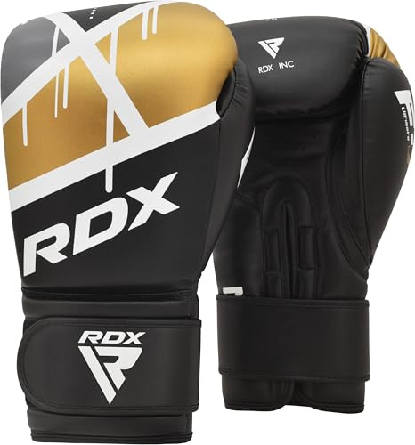 RDX Guantoni da Boxe, Maya Hide Pelle, EGO Muay Thai e Allenamento Guanti da Sacco per Sparring, Combattimento, Sacchi Pugilato, MMA, Punzonatura, Kick Boxing Gloves Uomo Donna, 8 10 12 14 16oz