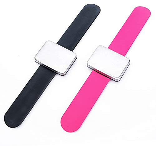 Xrten 2 Stück Magnetische Nadelkissen, Armnadelkissen Magnetisch Silikon Nadel Halter, magnetischer Nadelhalter für Haarspangen