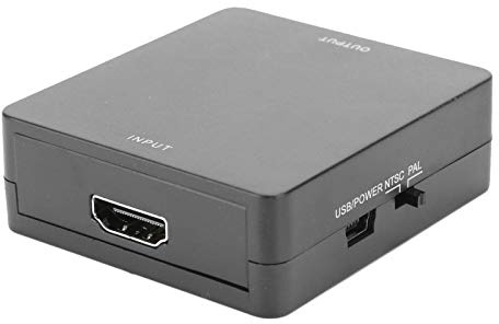 Mini RCA Composite CVBS AV till HDMI Video Audio Converter Adapter, RCA till HDMI, 1080P HDMI TO AV Adapter, stöd för NTSC/PAL TV-format, Kabel för TV, VHS, VCR, DVD-inspelning(Black)