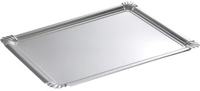 Homéa, Set de 5 Plateaux Rectangle 24 x 34 cm Argent
