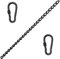 Sinzau - Catena di prolunga per poltrona sospesa, in acciaio inox, con due moschettoni, colore: Nero