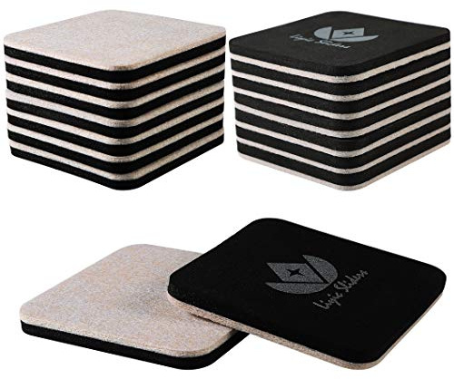 Liyic 16Pack 4in.Square Felt Slioders for Hard Surfaces-Felt Furniture Sliders - Heavy Duty Sliders – Reusable Hardwood Floor Glides -Furniture Moving Pads-Sofa Sliders Gliders Glides Movers