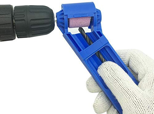 RH-HPC Woodworking Tools Drill Bit Sharpener for Portable Wear Resisting Straight Shank Grinding Wheel Electric Drill Auxiliary (Color : Blue)