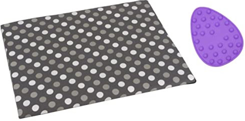 SEMPLIX Bügel Set – Bügelunterlage mit rutschhemmender Rückseite 30 x 40 cm und Mini Bügeleisenablage 10,5 x 15,5 cm (lila)