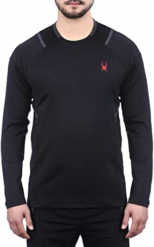 Spyder Herren Active Midweight Long Sleeve Baselayer Shirt, Blazing Black, L