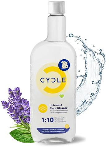 Cycle Bodenreiniger Konzentrat 500 ml – Bodenputzmittel mit 100 % natürlichen Inhaltsstoffen – Veganes Putzmittel für streifenfreie Böden, Fliesen & Laminat – Nachfüllpack für 5 l Reiniger