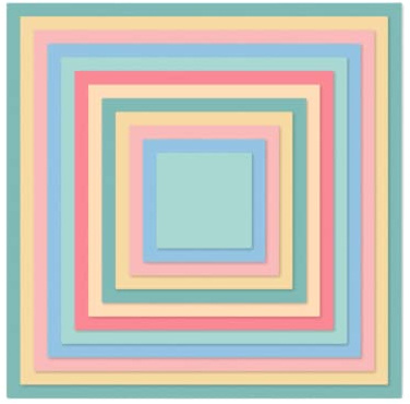 Craftelier - Essentials Stanzschablonenset für Scrapbooking und Crafting-Kreationen | Quadratische Form - Ungefähre Stanzgrößen zwischen 3,5 x 3,5 cm und 14,5 x 14,5 cm