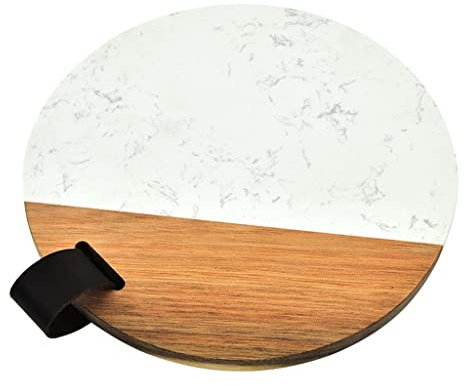 XOOPIT Tagliere da Cucina,Tagliere Tondo in Marmo Tagliere per focaccia alla Frutta