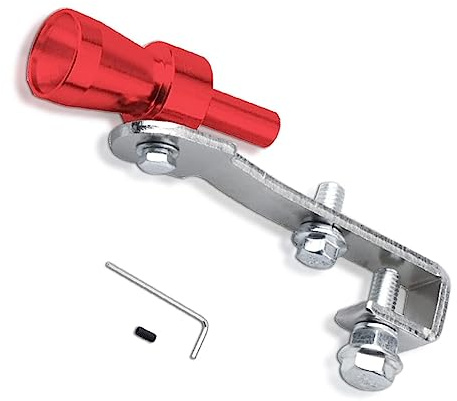 Qingriver Turbo sound whistle, Aluminiumlegierung, Rückschlagventil, Auspuff Sound Booster Pfeife, Rot, Größe S