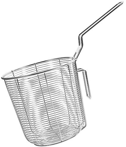 Yardwe Food Dumpling Strainer Stainless Steel Colander, Mesh Filter Basket Mesh Pasta Basket Noodles Pasta Basket (24X12X11CM) Kitchen Fine Sieve